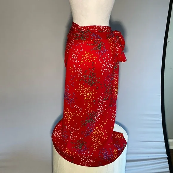 UK Never Fully Dressed Bohochic Vacation 2 piece Wrap Midi Skirt Long Sleeve - Picture 7 of 13